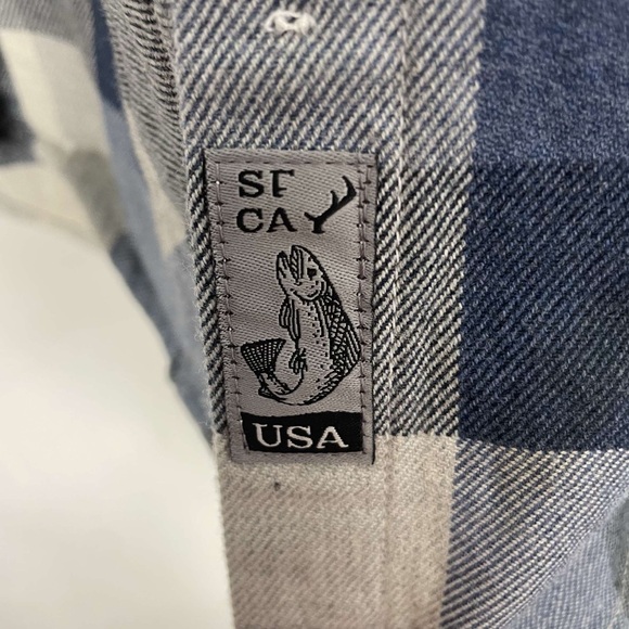 Pladra Casual Blue and Gray Plaid Button Down Shirt T24 - Picture 5 of 6